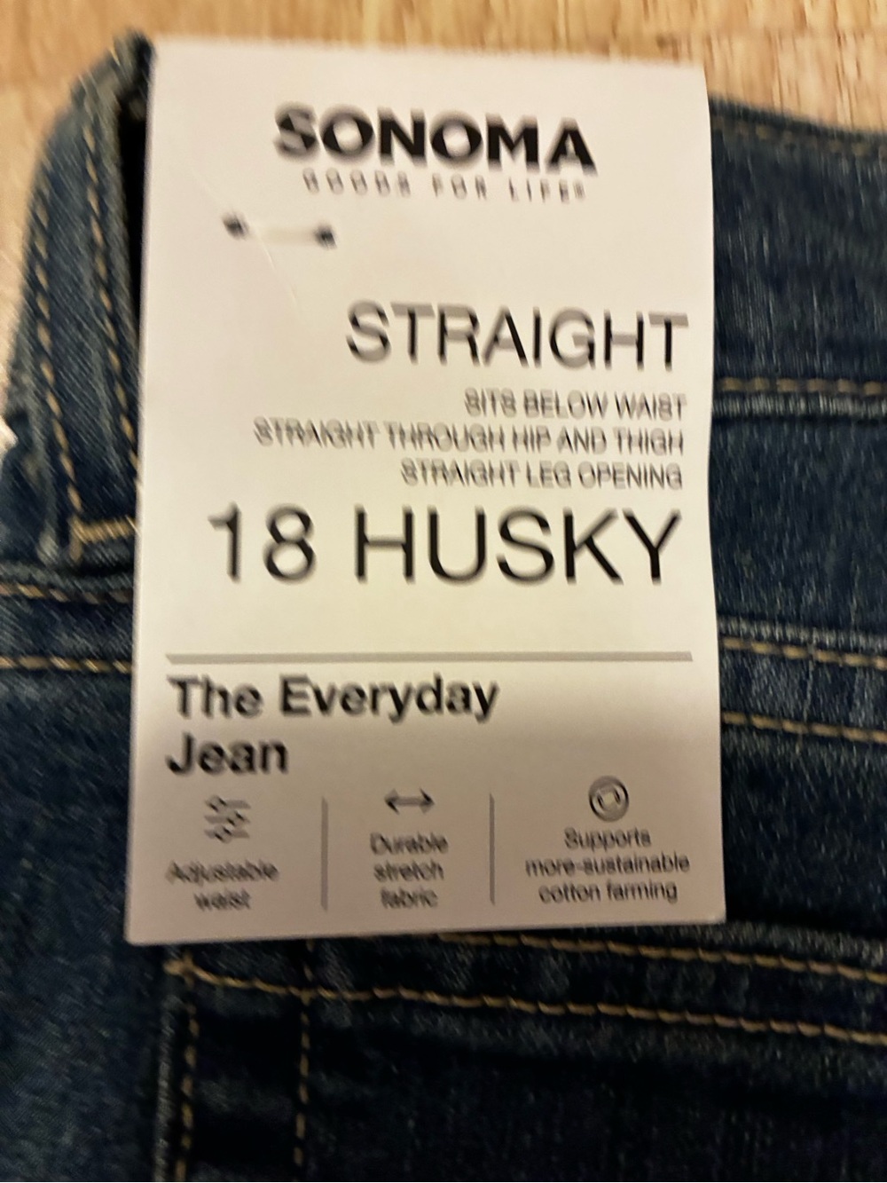 Sonoma Straight 18 Husky Jeans - Blue